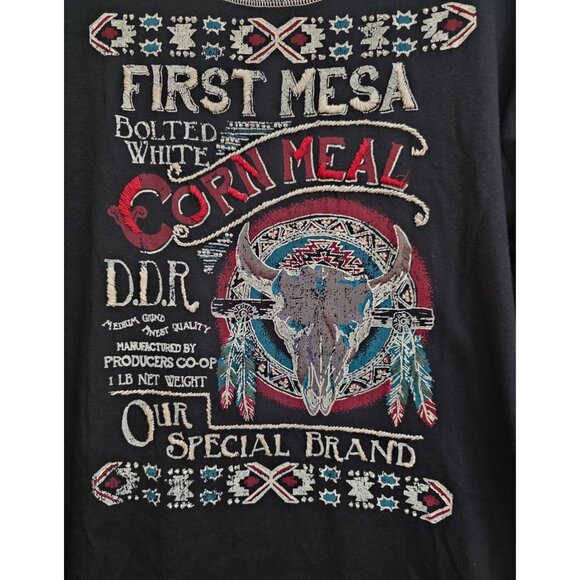 Double D Ranch Black Embroidered Beaded Top DDR Shirt Ribbed Hem Extra Large XL - Picture 5 of 7